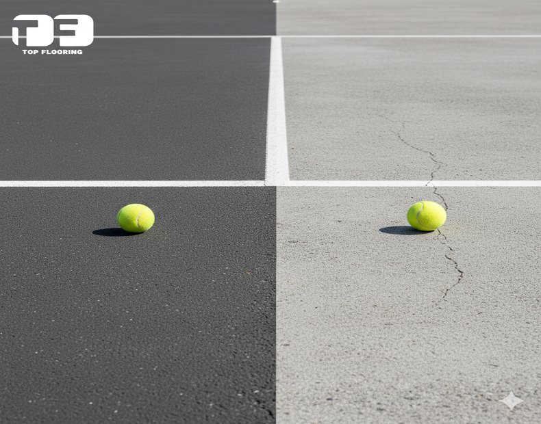 asphalt tennis court