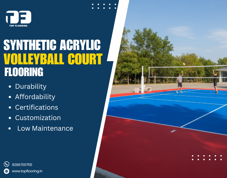 Synthetic Acrylic Volleyball Court Flooring