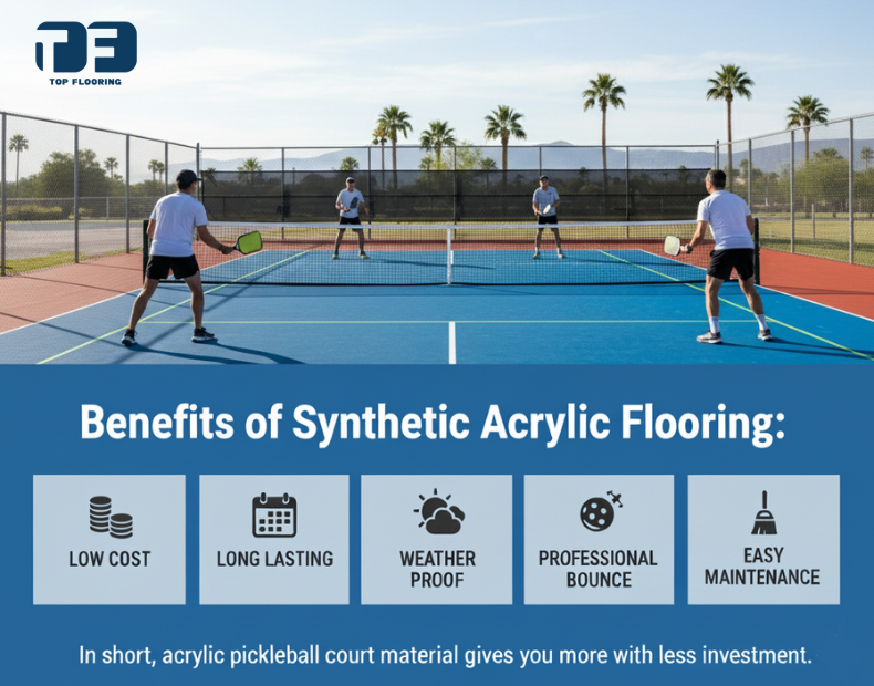 synthetic acrylic pickleball court