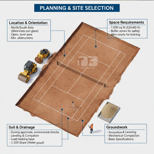 tennis court surface selection