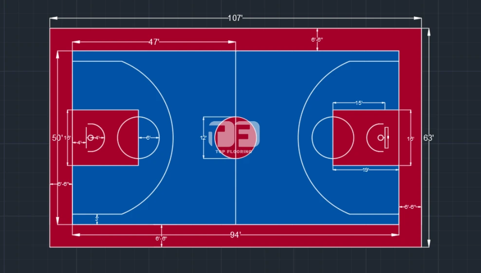 basketball court dimension