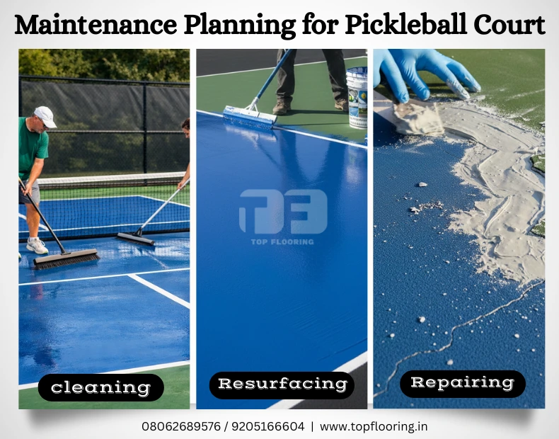 Maintenance for pickleball court flooring