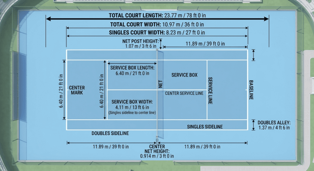 Length of Tennis Court