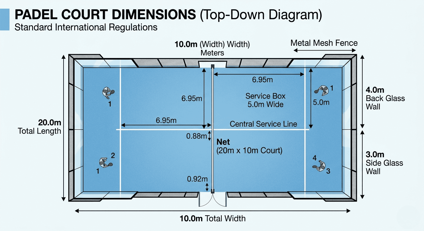 Padel Court Dimensions: Official Size, Layout & Construction Guide