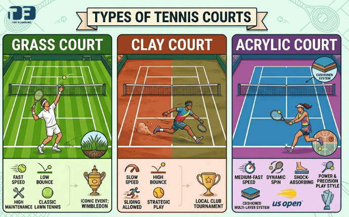 types of tennis court